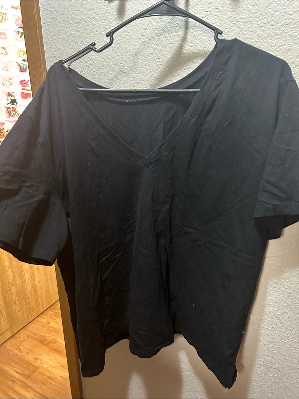 Black V-Neck Short Sleeve Women's Tee
